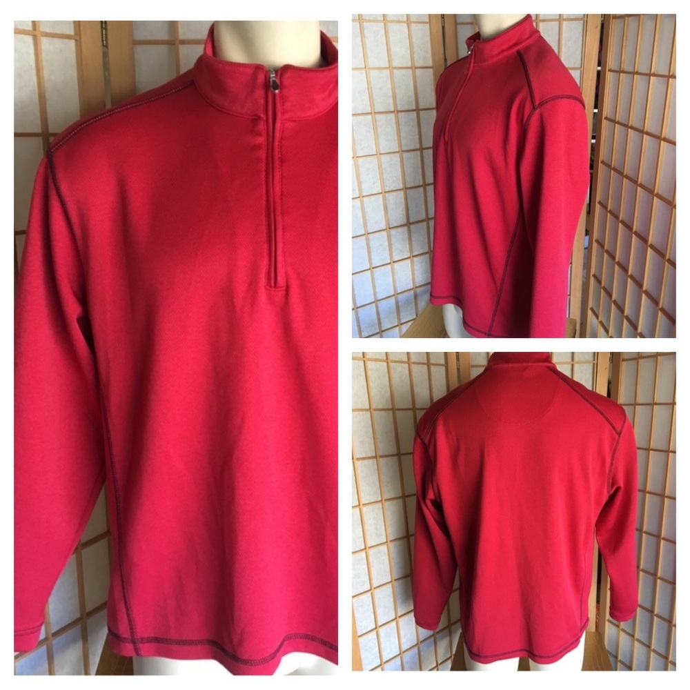 Pebble Beach Performance Red 1/4 Zip Pullover SZ M